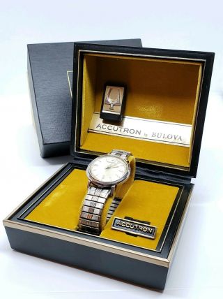 Vintage 1969 Bulova Accutron Series 214 Stainless Steel Watch & Case