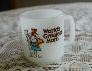 Vintage 1976 Glasbake Coffee Mug " World 
