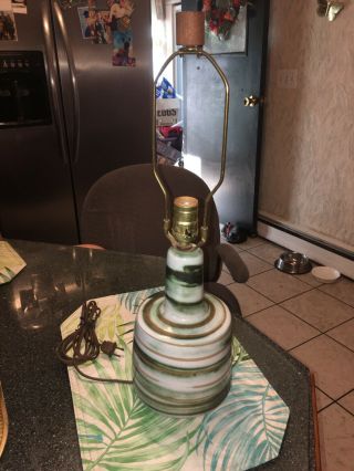 Vintage Signed Ceramic Table Lamp 3
