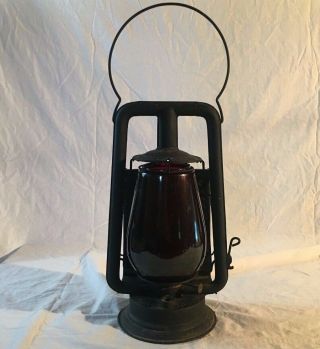 Antique C.  T.  Ham No 0 Clipper Oil/kerosene Lantern W/ Reflector Shield