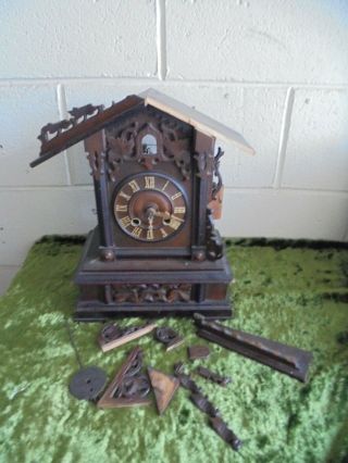 Antique Cuckoo Clock Marked Ghs In Need Of Restoration