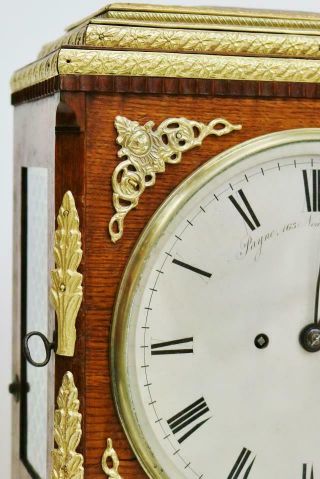 Antique Regency English Payne London Tiger Oak & Ormolu Twin Fusee Bracket Clock 3