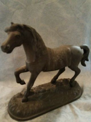 30s Or 40s Spelter Metal Horse Went On Top Of Clock Or Woodstove