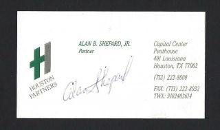 Alan Shepard Signed Business Card Very Rare Nasa Gemini & Apollo Astronaut Jsa