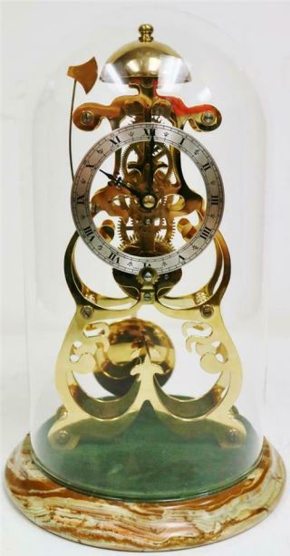Rare Vintage English Thwaites & Read London 8 Day Bell Striking Skeleton Clock