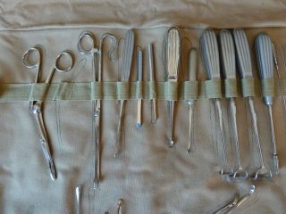 Vintage Medical Tools Field Kit Ears,  Nose And Throat Dated 1917 Wwi Contract