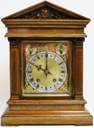 Antique Walnut 8 Day 1/4 Chiming Ting Tang Musical Chime W&h Bracket Clock