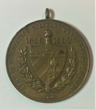 Army Of Occupation Military Government Of Cuba Medal 1898 - 1902 " No.  1492 " - Army