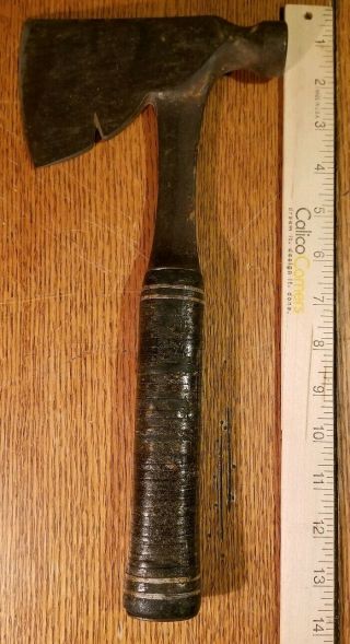 Patented Vintage Estwing No.  2 Stacked Leather Handle Camping Hatchet Axe Hammer