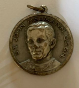 Vintage St John Neumann Medal/our Lady Of Perpetual Help Italy Silver