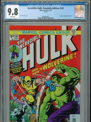 2019 Marvel Incredible Hulk 181 Facsimile Reprint Edition Cgc 9.  8 White Box2