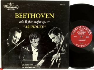Wl 5131 Beethoven,  " Archduke " Trio,  Op.  97,  Fournier,  Janigro,  Badura - Skoda