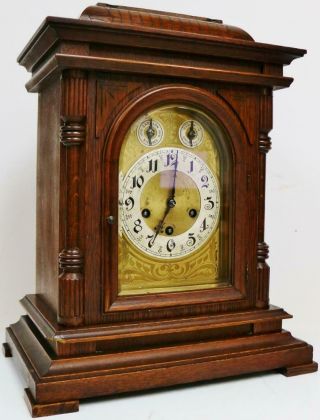 Antique Junghans 8 Day Architectural Westminster Chime Musical Bracket Clock