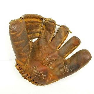 Vintage Rawlings Leather Baseball Glove Duke Snider The Duke Ds18 Pro Model 50s