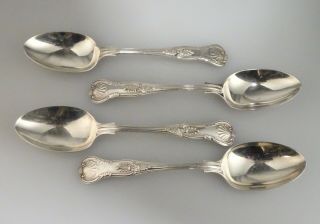 Vintage 4 English Sterling Silver Kings Pattern Teaspoons - 56784