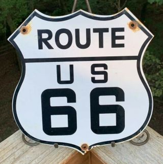 Vintage Route 66 Highway Porcelain Sign