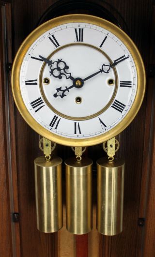 German Gustav Becker 3 Weight Grand Sonnerie Vienna Regulator Clock Movement Set 3