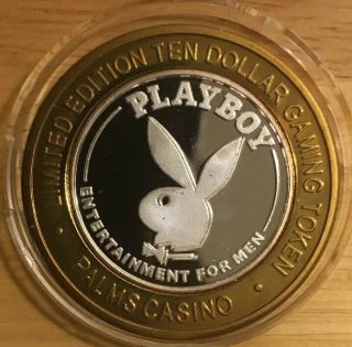 Palms Casino 2003 Playboy 50th Anniversary $10 Silver Strike - Bunny Logo
