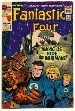 Marvel Fantastic Four Key Issue 45 Comic Book 1st Appearance The Inhumans 1965