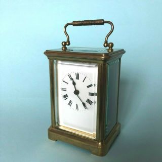 Antique French Brass Carriage Clock,  Bevelled Glass 2