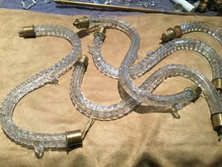 Vintage Crystal Chandelier Parts,  4 Arms,  Faceted,  12”