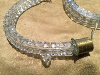 Vintage crystal chandelier parts,  4 arms,  faceted,  12” 2