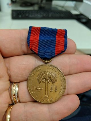 Us Army Spanish - American War Philippine Insurrection Medal M.  No.  8748 Wrap Bro