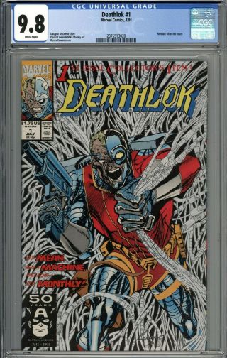 Deathlok 1 Cgc 9.  8 Nm/mt Metallic Silver Ink Cover White Pages
