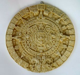 Aztec Solar Sun Calendar Wall Plaque Mayan Maya Inca Sculpture Statue Art 11 "