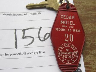 Vintage Casino Hotel Motel Room Key (cedar Motel) Sedona,  Az Room 20