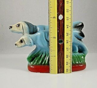 Vintage Greyhound Dogs Blue Chalkware Statue Figurine Carnival Chalk 3