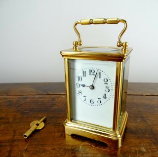 Antique French Striking Brass Carriage Clock From U.  B Lust Fremont Ohio C1920