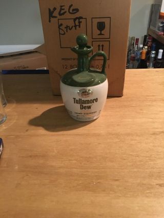 Tullamore Dew Irish Whiskey Empty Jug Bottle W/top Canister Decanter Stoneware
