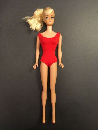 Vintage Barbie Light Blonde Swirl Ponytail Doll Tlc Green Ear Red Ss Very Pretty