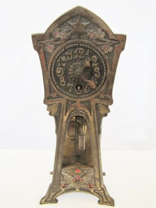 Rare Antique French Early 1900’s Art Nouveau Miniature Clock.