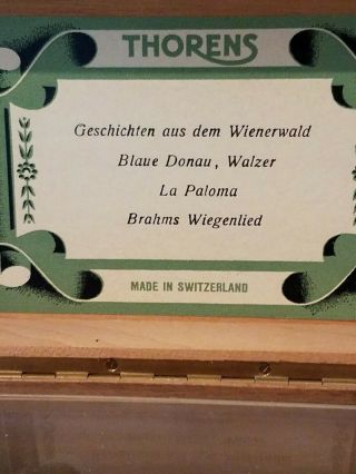 Vintage Thorens Music Box Switzerland Four Songs