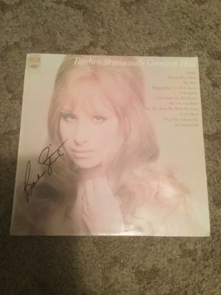 Signed Barbra Streisand Lp No Record Album Cover Only No Record