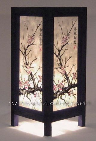 Asian Decor Table Lamps / Japanese Lantern Light Lamps Sakura Tree Design