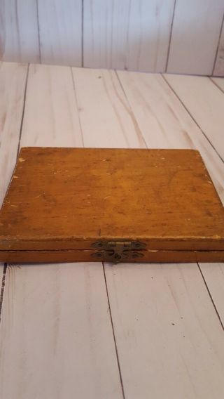 4 " X 6 " Wooden Vintage Box 1 " Thick Originally Held Knives