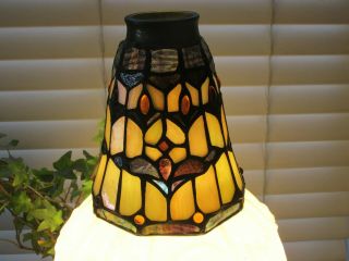 3 Matching Tiffany Style Stained Glass Light Shades 3