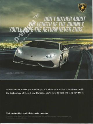 Lamborghini Huracan Lp 610 - 4 - 2015 Car Print Ad