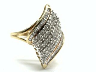 Vintage 9 Carat Gold Diamond Art Deco Ring 0.  50 Carat