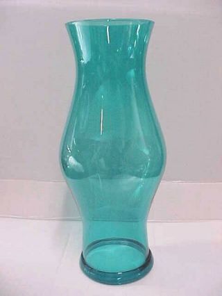 Royal Leerdam/blenko Colonl Williamsburg Glass Hurricane Shade Teal Green Blue