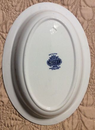 Vtg Blue Willow Woods Ware 10” Oval Bowl Woods & Sons Ralph Enoch 1784 England 2