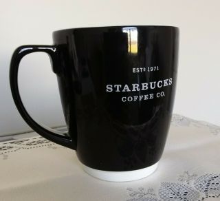 Starbucks 18 Oz Black White Ceramic Coffee Mug Cup
