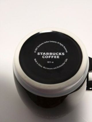 Starbucks 18 OZ Black White Ceramic Coffee Mug Cup 2