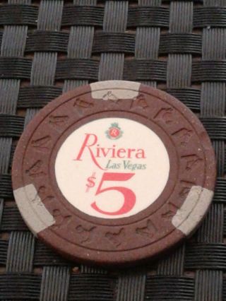 Riviera 5.  00 Chip Vintage Las Vegas