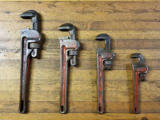 Vintage Ridgid Plumbing Monkey Pipe Wrenches ☆ Adjustable Plumber Mechanic Tools