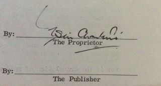 Leslie Charteris Signed The Saint Contract 1963 / Crime Mystery Author