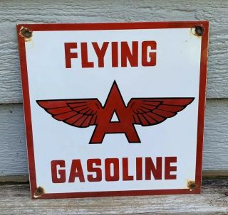 Vintage Syle Flying A Gasoline Porcelain Sign Gas Station Pump Plate Tydol Oil